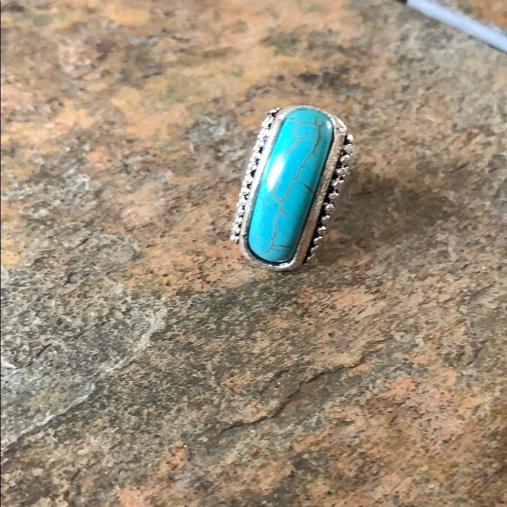 Adjustable turquoise fashion ring